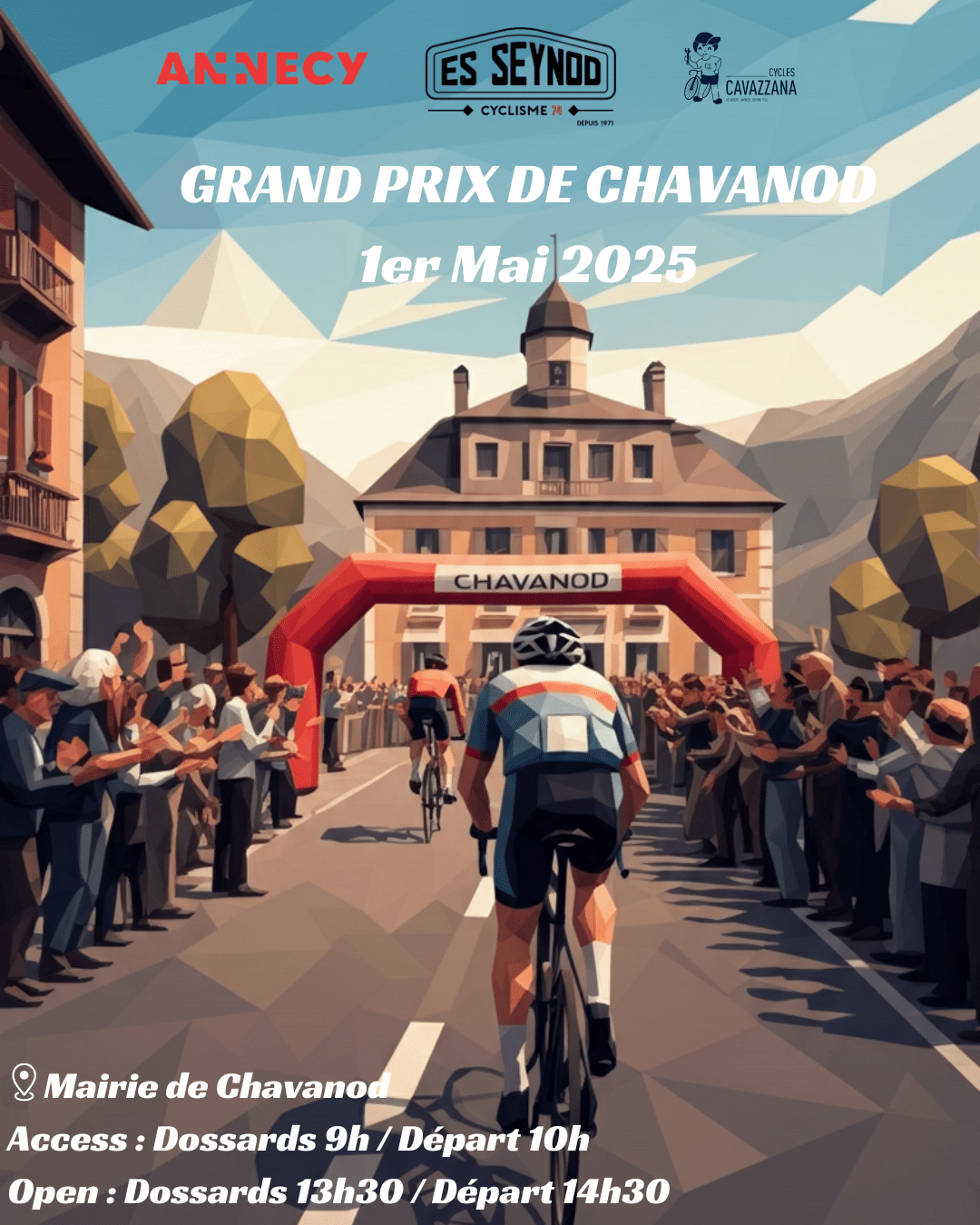 Mairie de Chavanod Access Dossards 9h Départ 10h Open Dossards 13h30 Départ 14h30